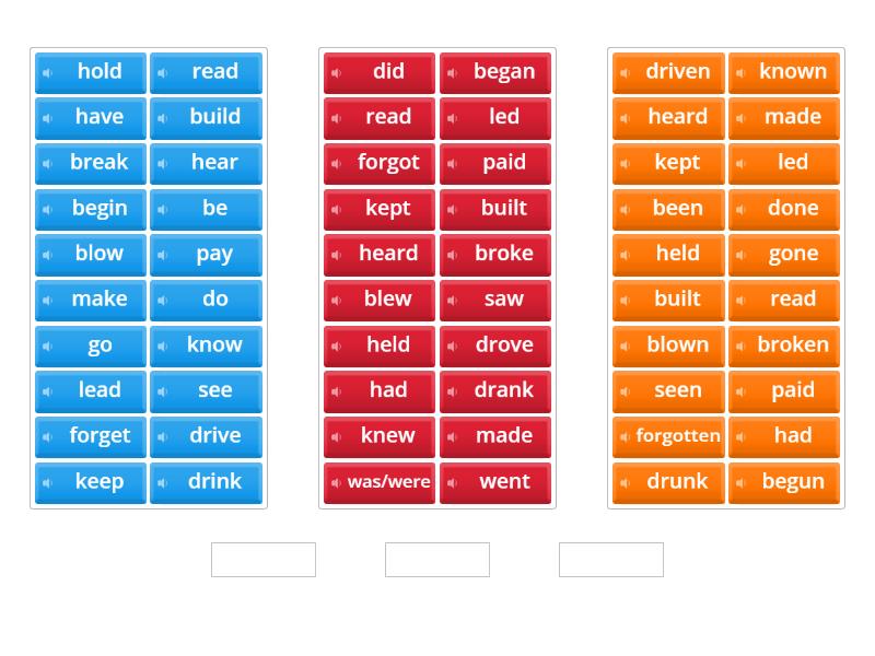 Irregular verbs 2 - Make sets
