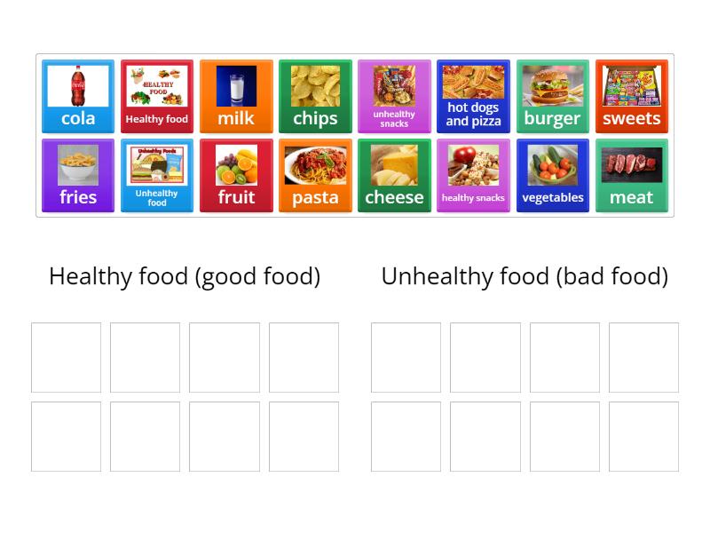 Food sorting (healthy/unhealthy) - Group sort
