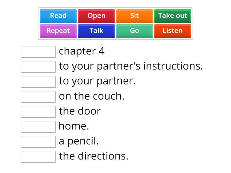 Working on Imperatives - Match up