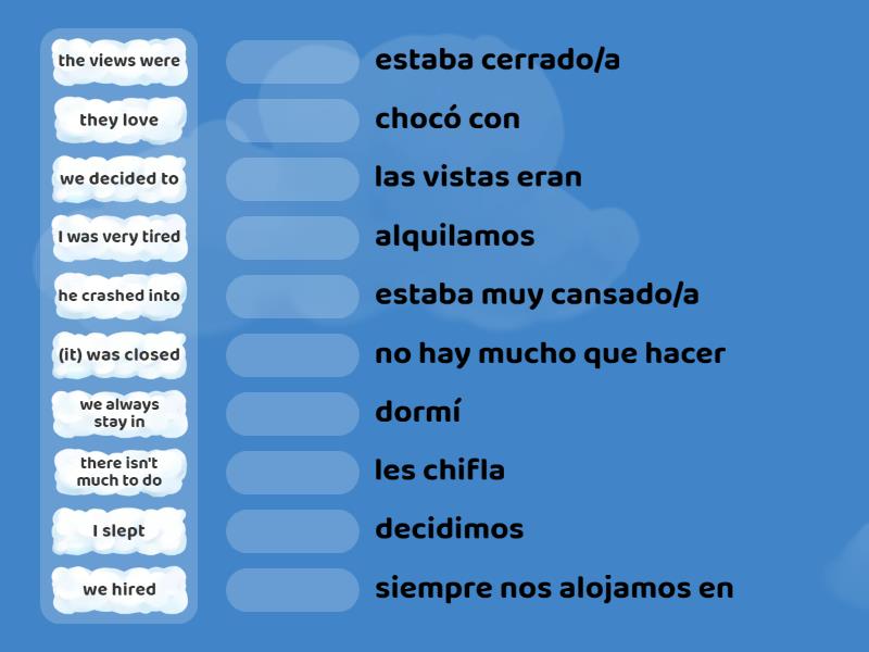 Module 1 vacaciones desastrosas - Match up