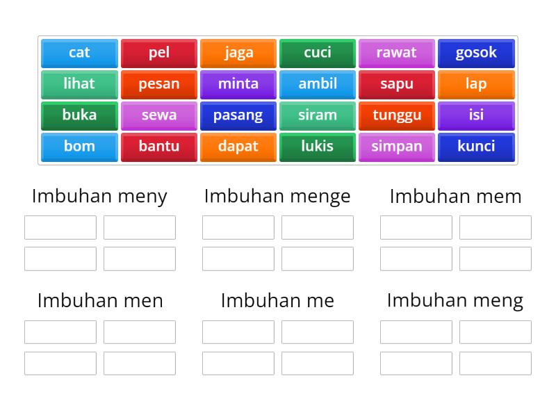 Latihan Imbuhan meN- - Group sort