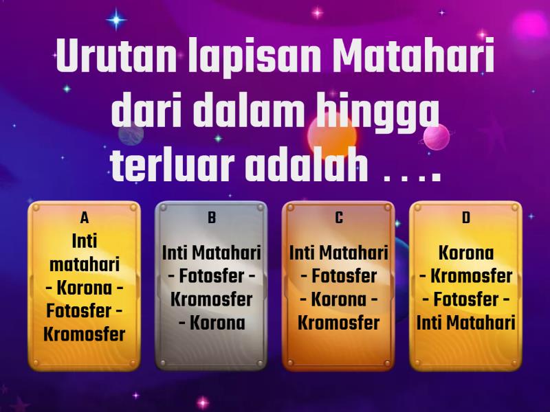 Kuis Matahari Dan Gerhana - Quiz