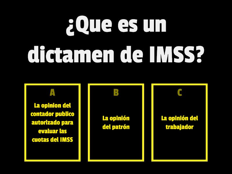 DICTAMEN DEL IMSS - Cuestionario