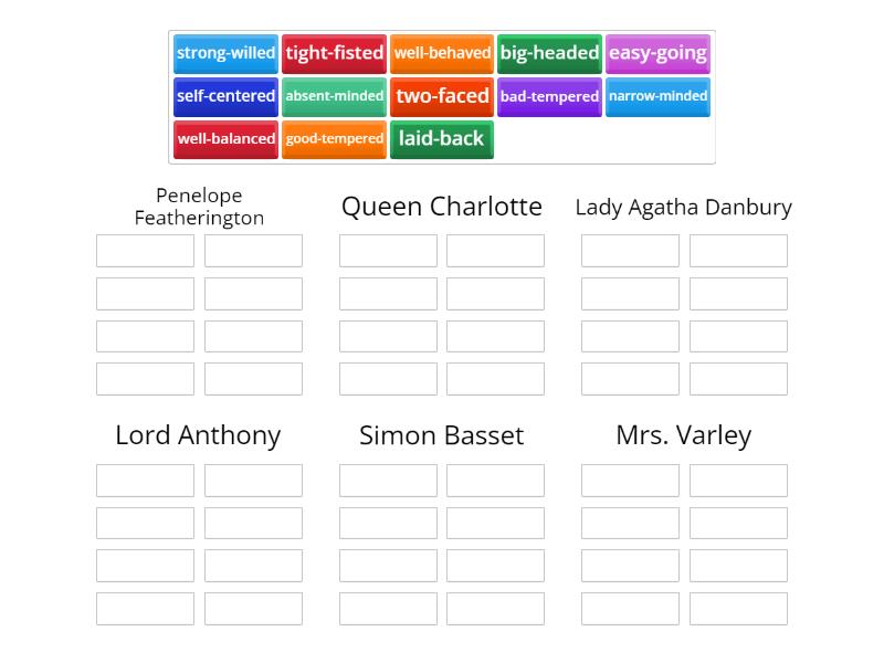 Bridgerton + Compound Adjectives - Group sort