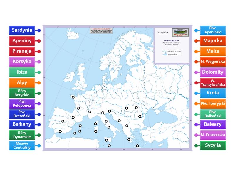 Europa Mapa Fizyczna Part 2 Labelled Diagram 2464
