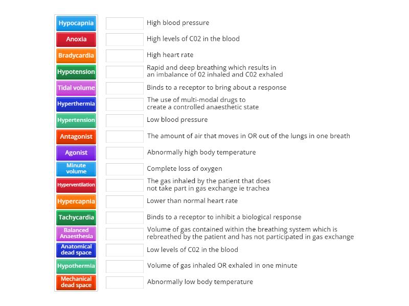 Anaesthesia Terminology - Une las parejas