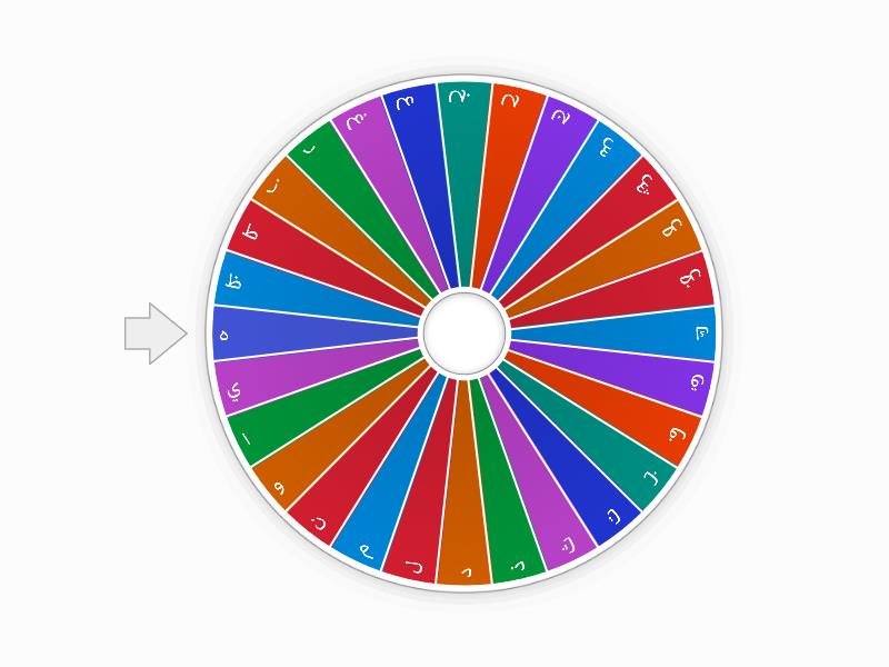 Arabic alphabet letters - Spin the wheel