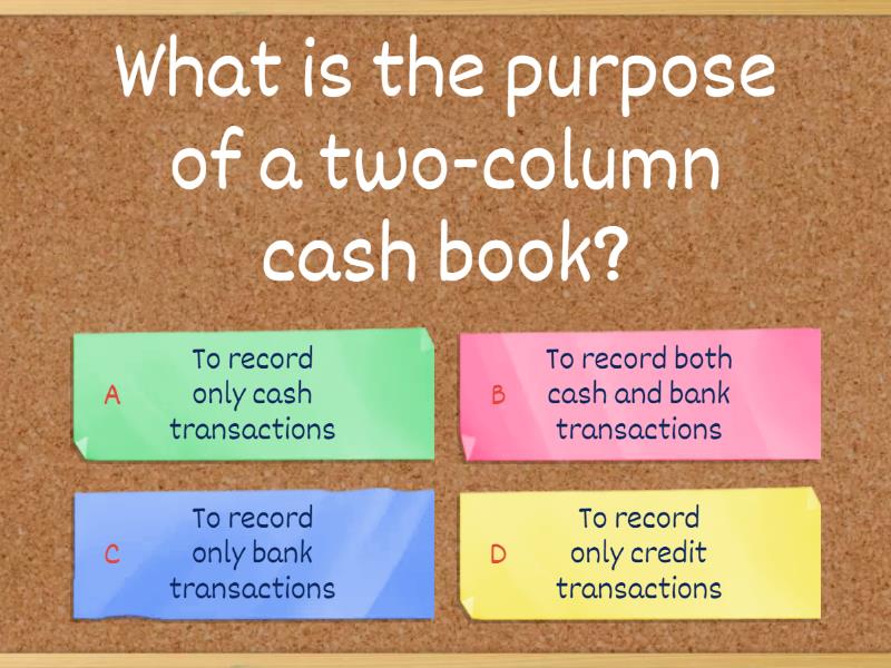 The Two-column cash book - Quiz