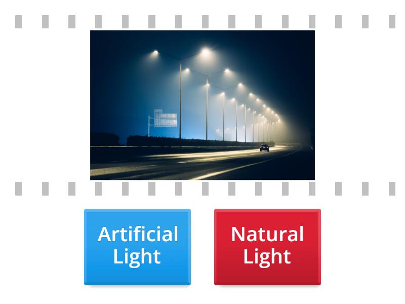 differentiate artificial and natural source of visible light