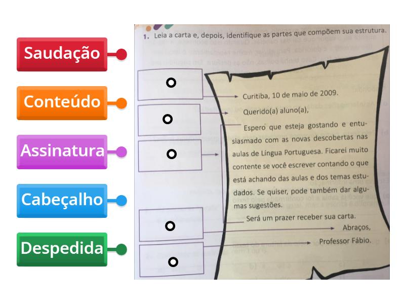 Revisão prova construção de texto 1 bim - partes de uma carta ...