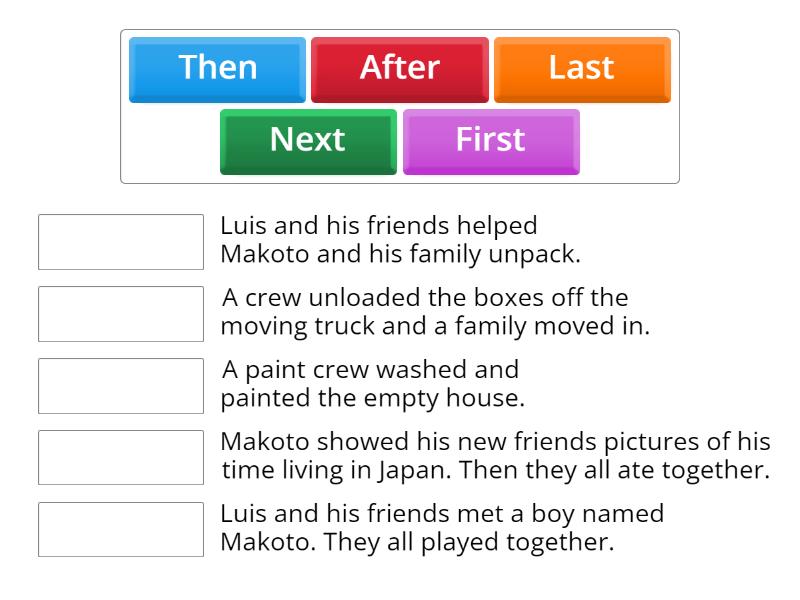 Sequence of events practice match up