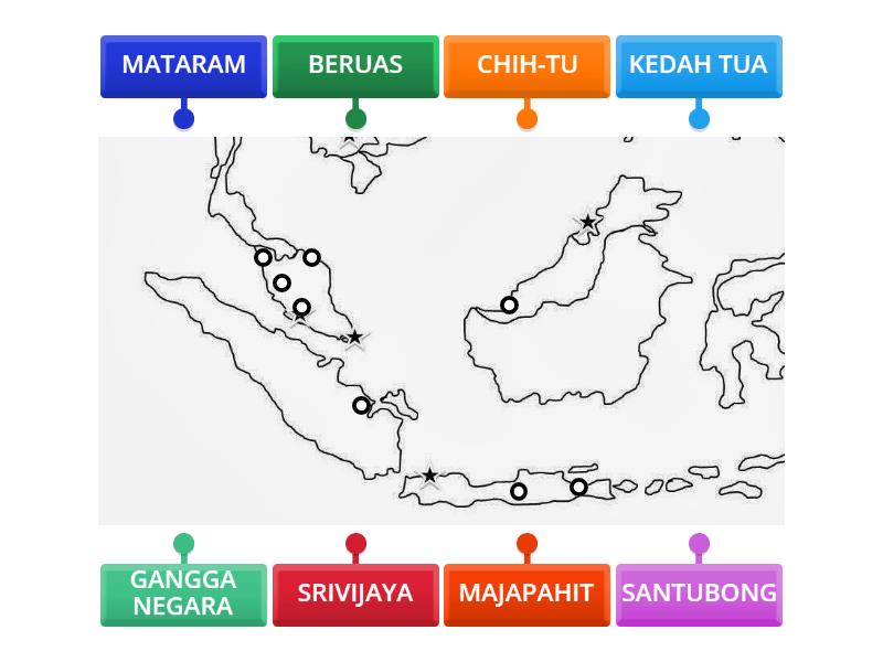 LOKASI KERAJAAN MELAYU AWAL - Labelled diagram