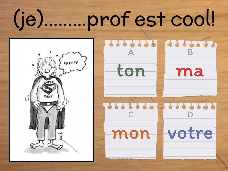 Les Adjectifs Possessifs - Quiz