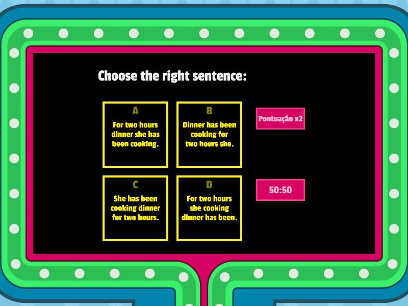 PITCH Present Perfect Continuous Gameshow quiz