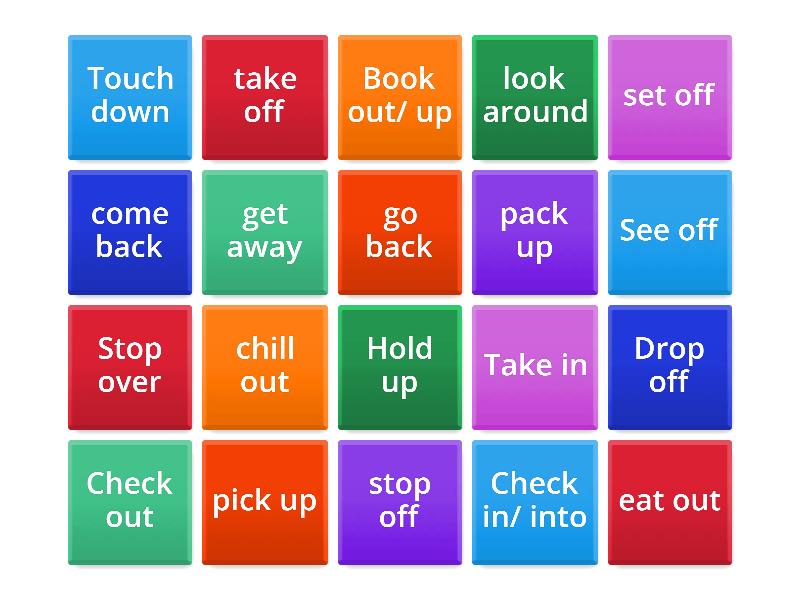 Phrasal verbs Holidays & Travel - Flip tiles