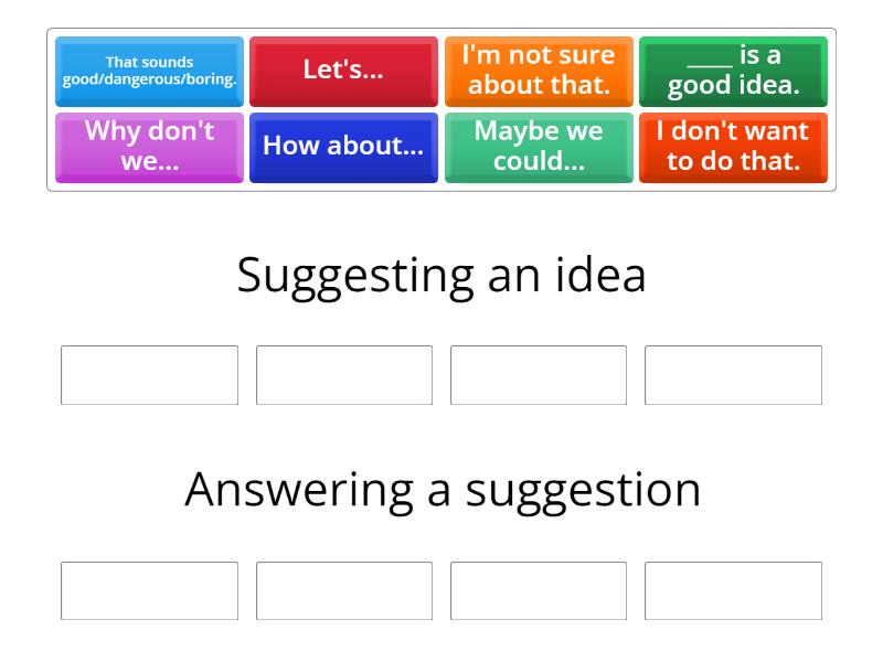 Suggestions and Responding - Group sort