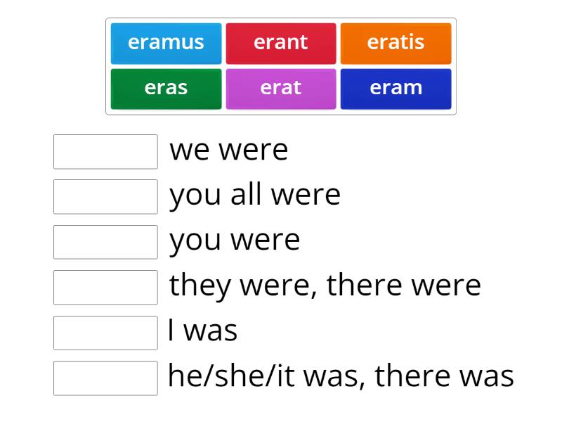 sum, esse, fui Imperfect Tense Matching - Match up