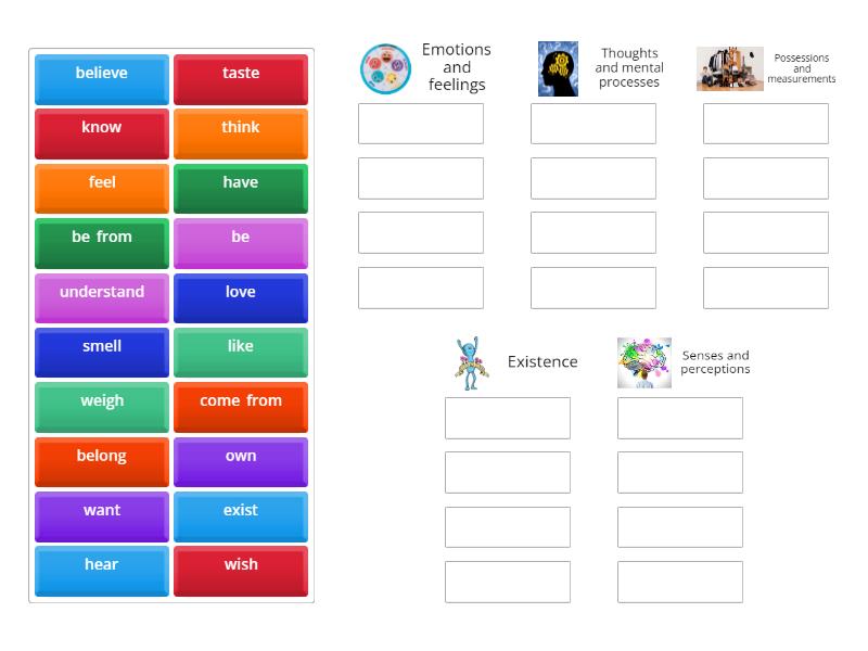 STATIVE VERBS - Group sort
