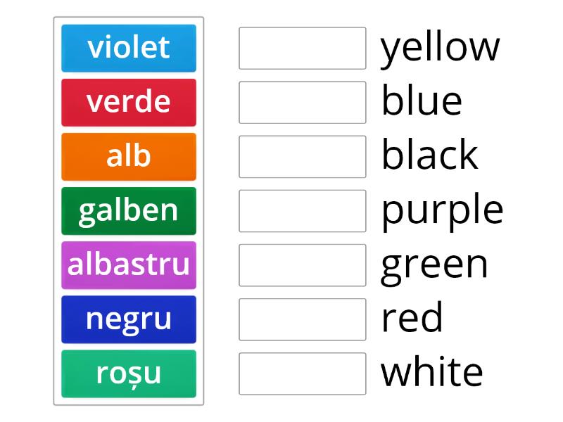 Culorile in engleză - Match up