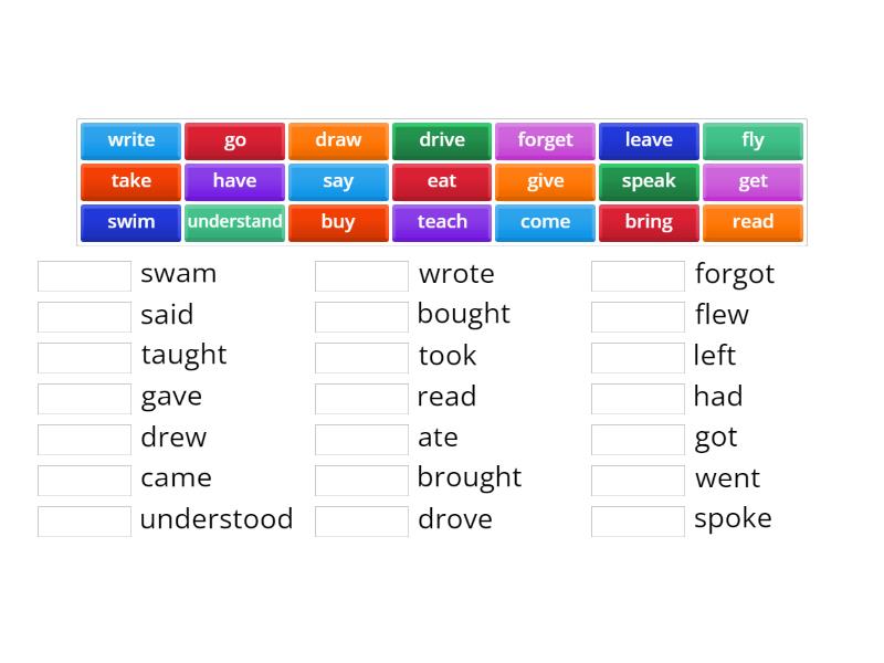 past simple verbs - Match up