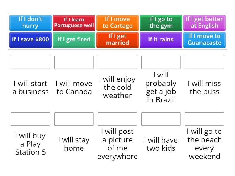 First Conditional Sentences (EnglishPost.org - Match up