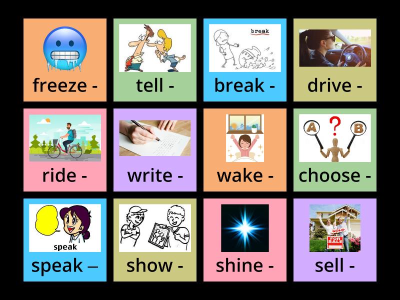 SO_PI_unit 1: Irregular Verbs: break-broke - Flip tiles