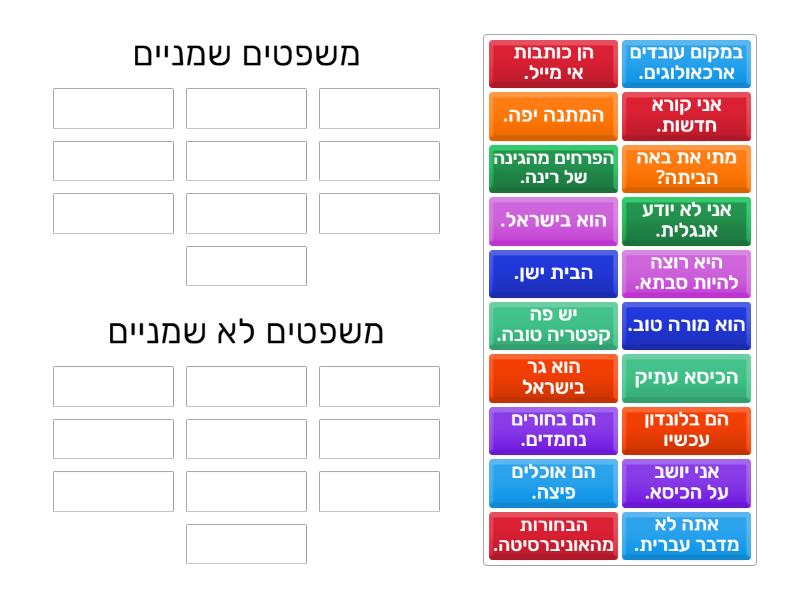 משפט שמני -כן או לא? - Group sort