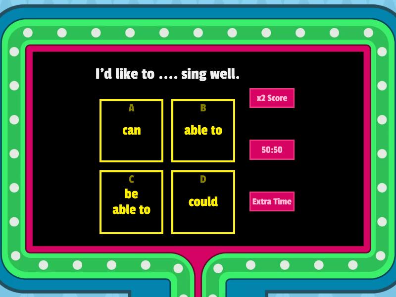 Modal Verbs (revision Grammar Lab) - Gameshow Quiz