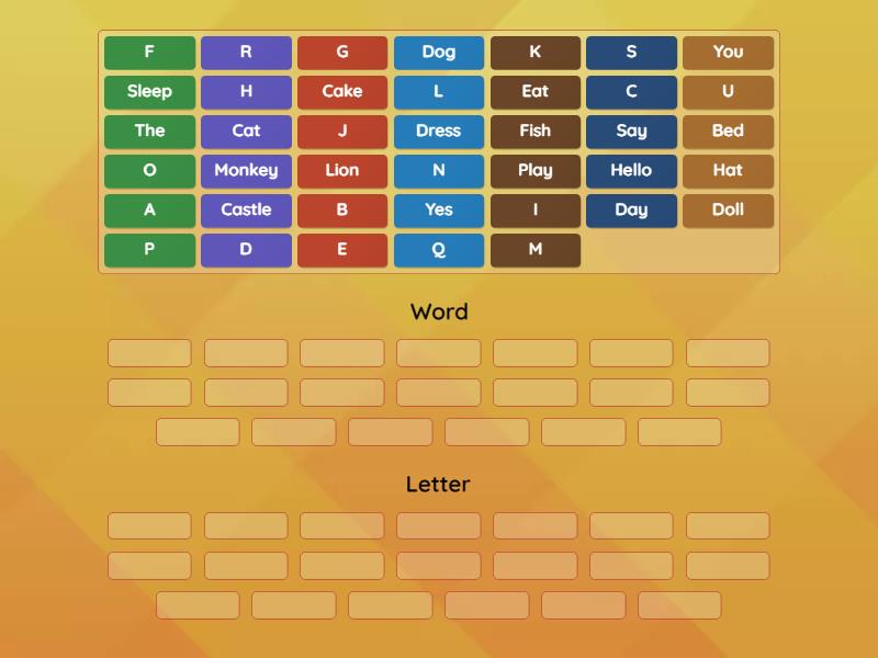 Words and Letters - Group sort