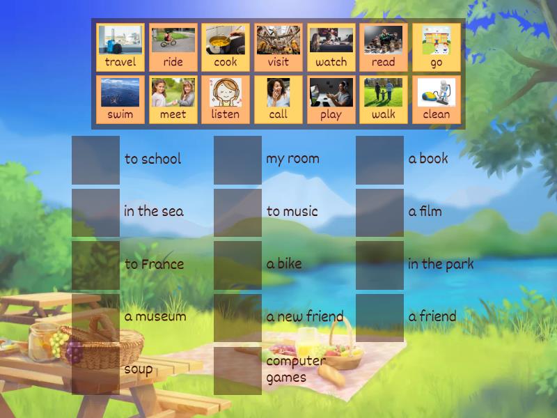 Typical collocations with verbs (A1) - Une las parejas