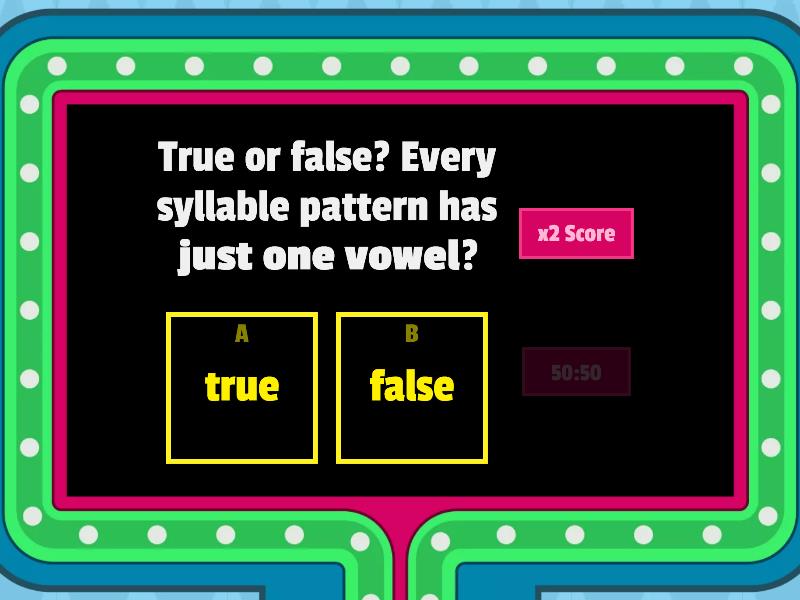 Wordwall Gameshow (B) Mixed Review Through Vowel Teams - Gameshow Quiz