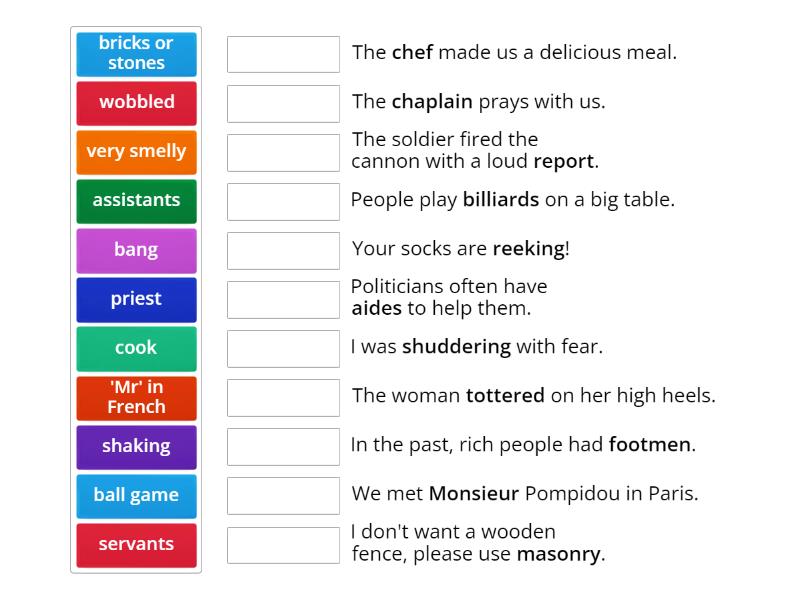 george-poem-word-meanings-match-up