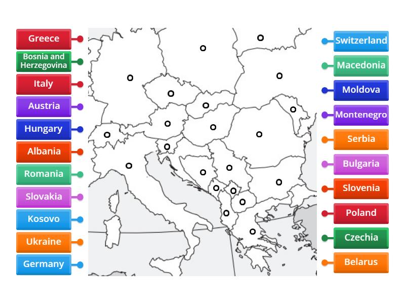 Central/Eastern Europe Map Labelled diagram