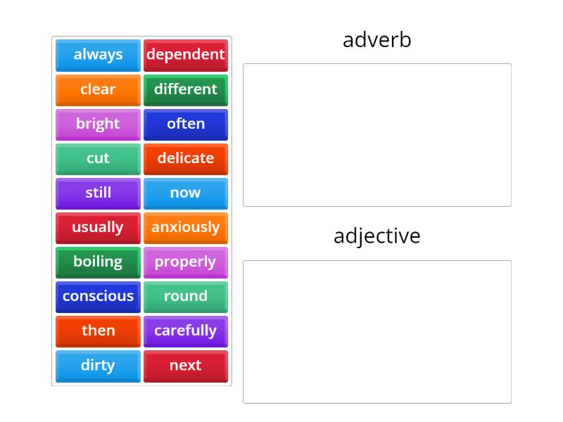 Adjective And Adverb Group Sort