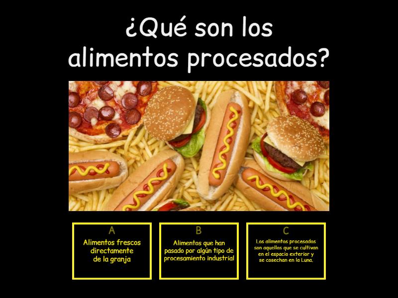 Alimentos Saludables Y Alimentos Procesados - Cuestionario