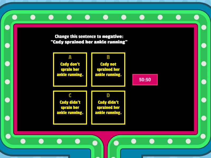 Conditionals And Tenses - Gameshow Quiz