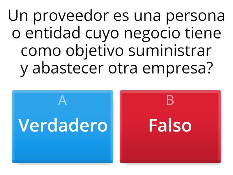 Criterios De Evaluacion Para La Seleccion De Un Proveedor. - Quiz