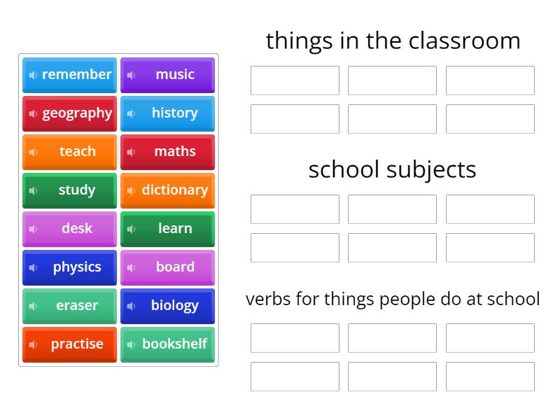 Optimise A2 Unit 7 - Words Connected With School And Studying - Group Sort