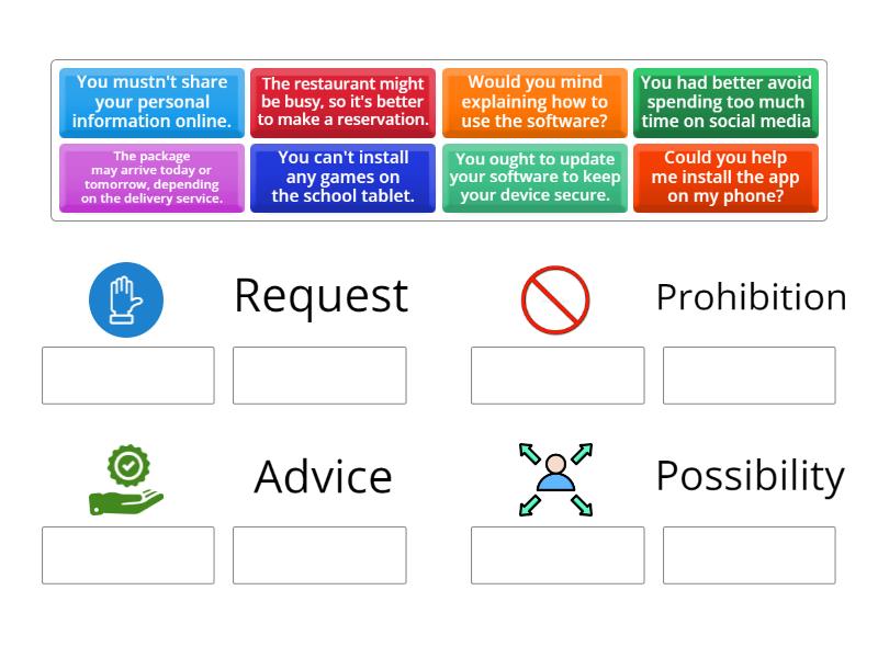 Grade 11 Modal Verbs - Group sort