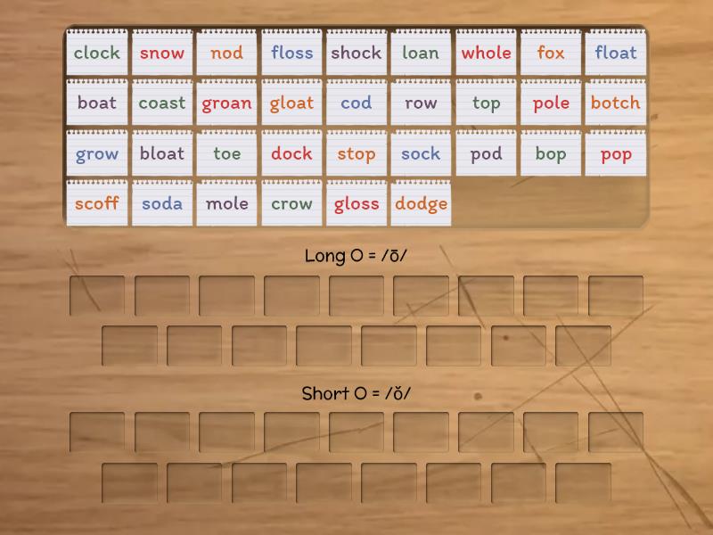 Long O Vs Short O - Group Sort