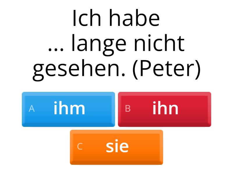A1 Personalpronomen Akkusativ - Quiz