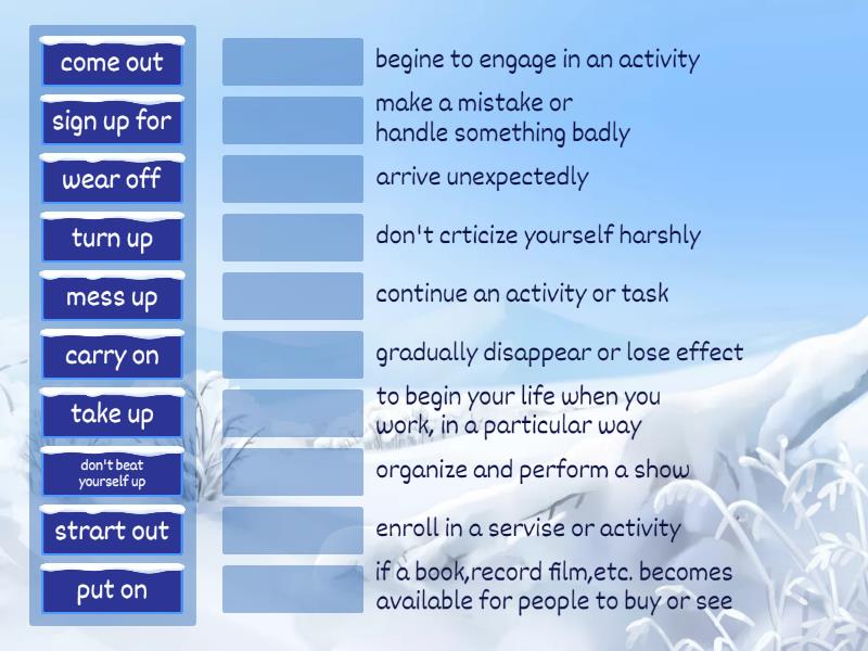 Focus 3 unit 7 phrasal verbs - Match up