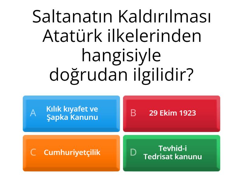 Zaman Çizelgesi - Quiz