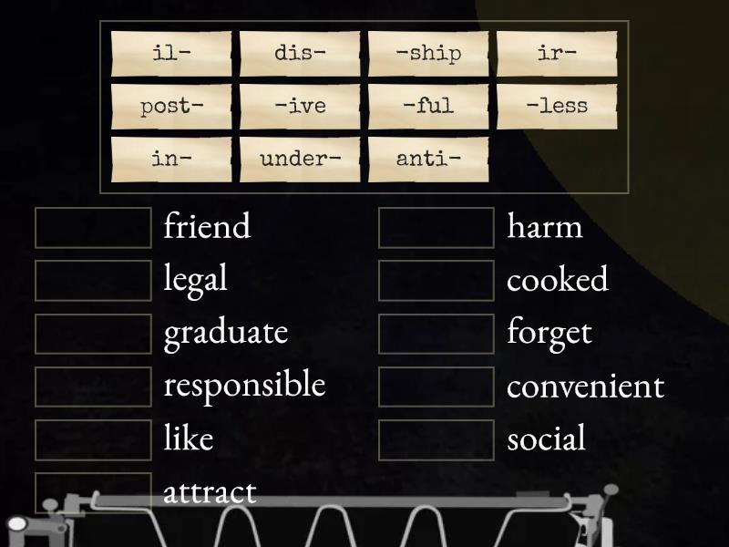 B2 Prefixes And Suffixes - Połącz W Pary