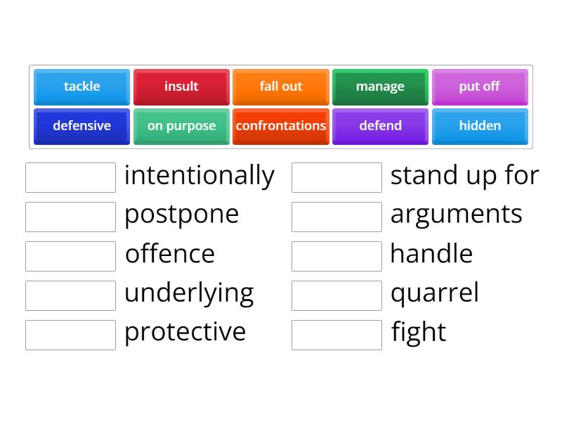 Outcomes upper unit 13 (Manage conflicts) - Match up