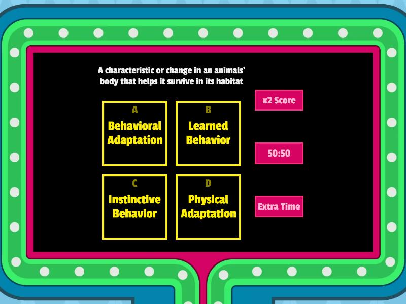 Animal Adaptations Game Show - Gameshow quiz