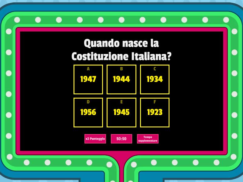 Verifica Sulla Costituzione - Gameshow Quiz