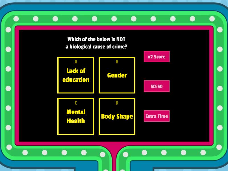 Causes Of Crime Quiz - Gameshow Quiz