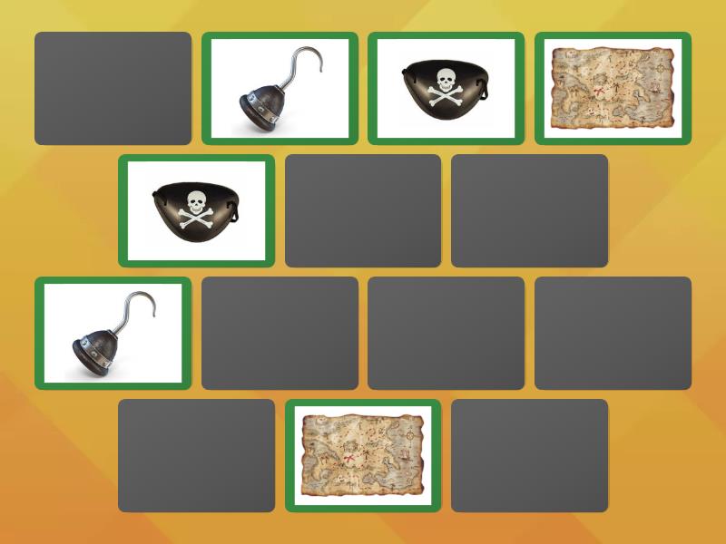 Pirate Memory Game Matching Pairs