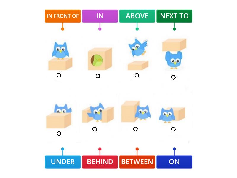 Prepositions of place - Labelled diagram